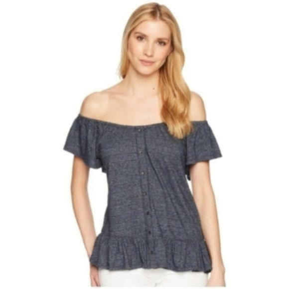 Lucky Brand Textured Off the Shoulder Top - Picture 4 of 8
